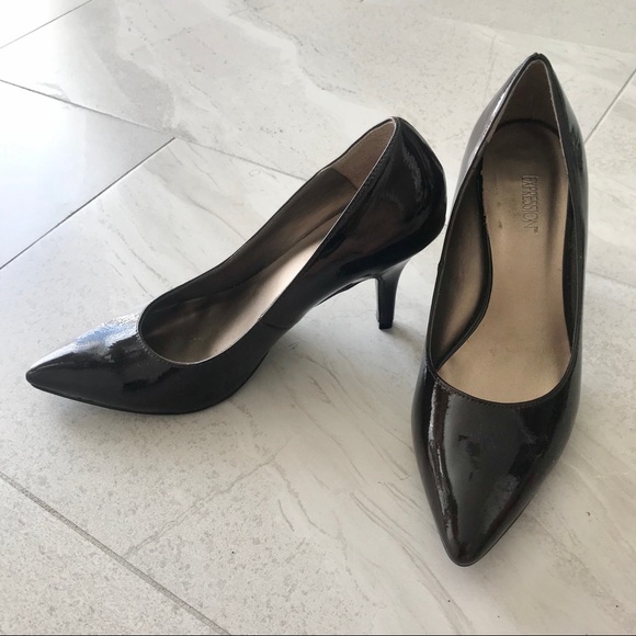 Dark Brown Patent Leather Pointed Heels - Picture 3 of 4